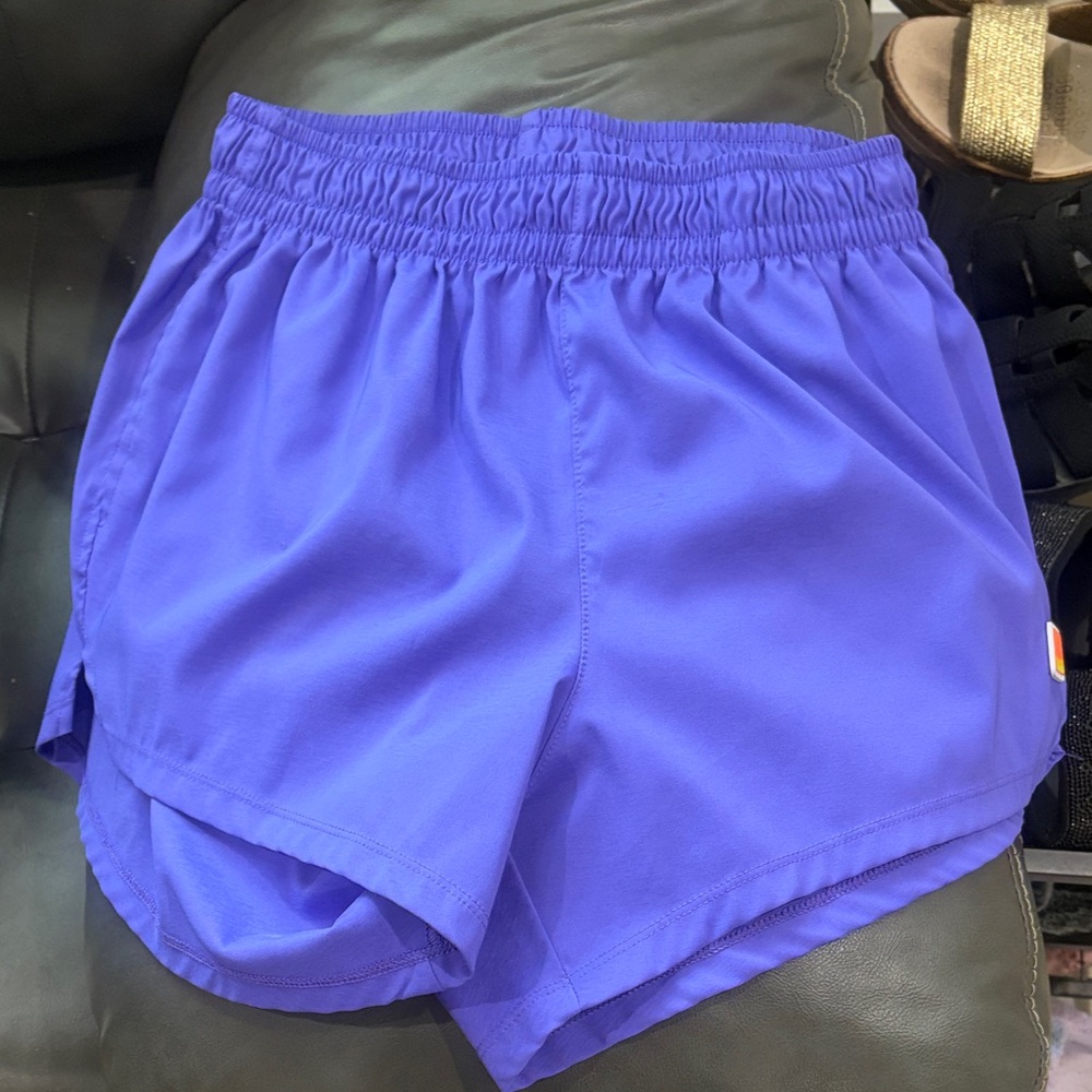 Zumba Fitness Purple Shorts and mesh rainbow black camo Zumba shirt